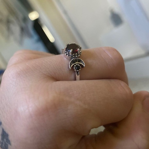 New Red Ruby Sterling Silver Eternity Goddess Moon Phase  Wiccan Ring - Picture 5 of 12